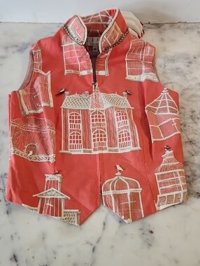 TAPP New York Vest | Avaiary  100% Cotton | Mother Pearl Birds | Hand Taliored